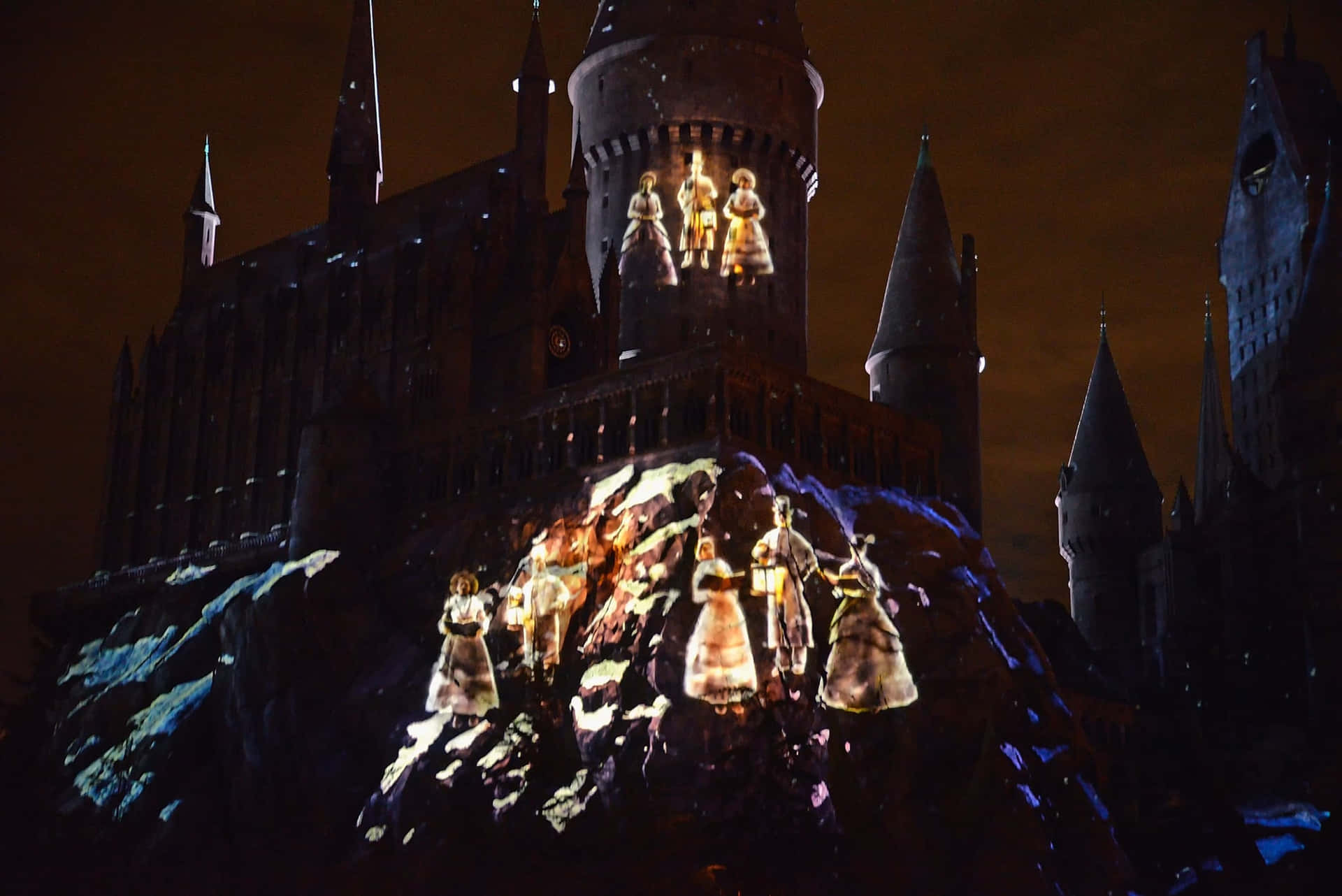 Stunning Christmas At Hogwarts Background