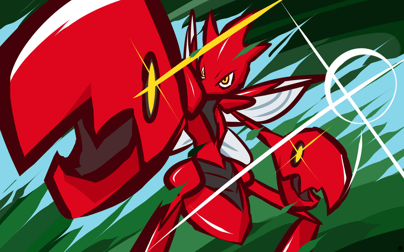 Stunning Close-up Of Scizor Pokemon In Action Background