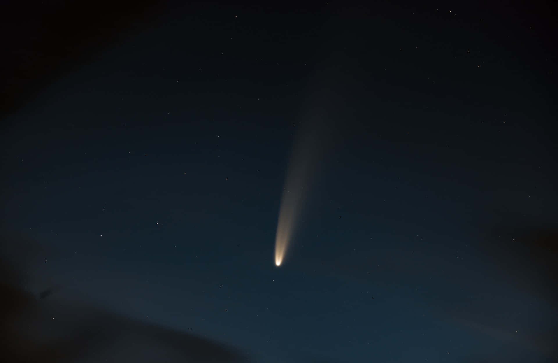 Stunning Comet In Night Sky Background