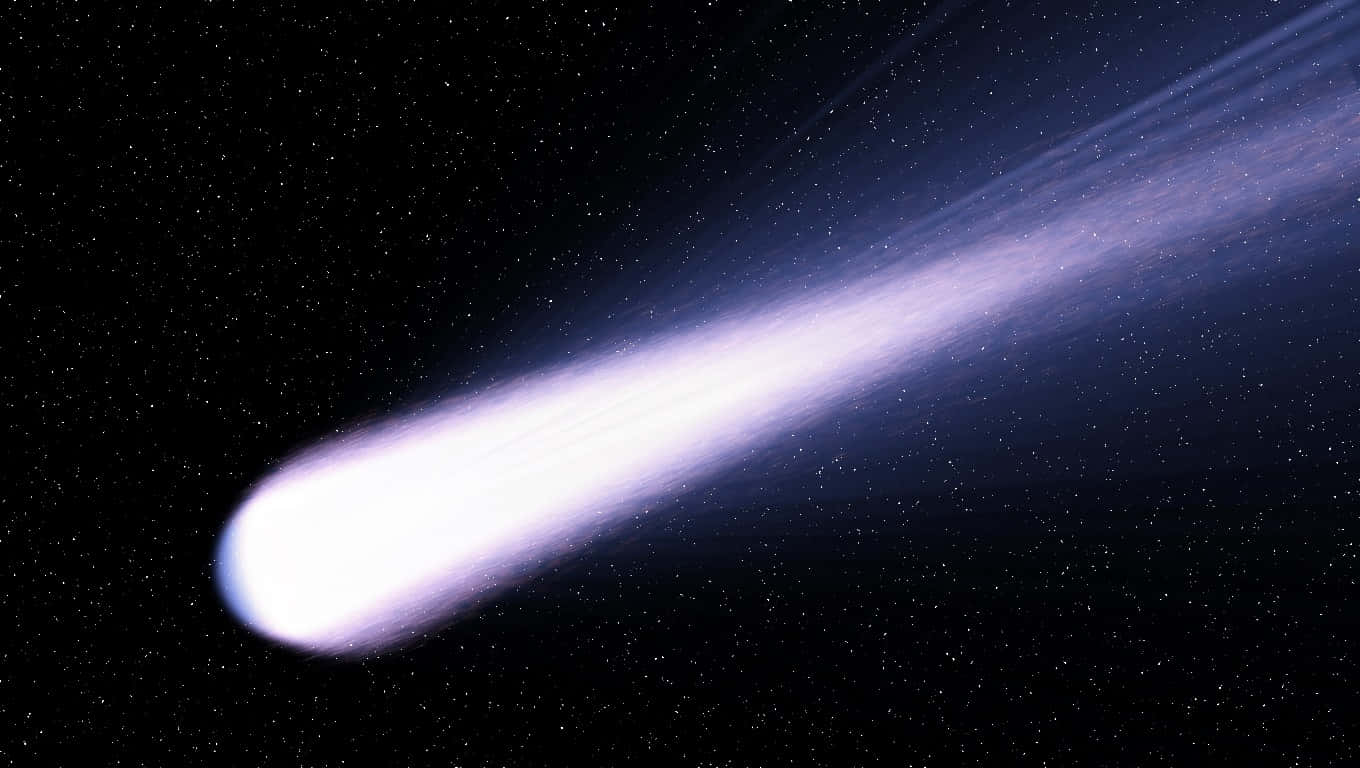 Stunning Comet Soaring Across The Night Sky Background