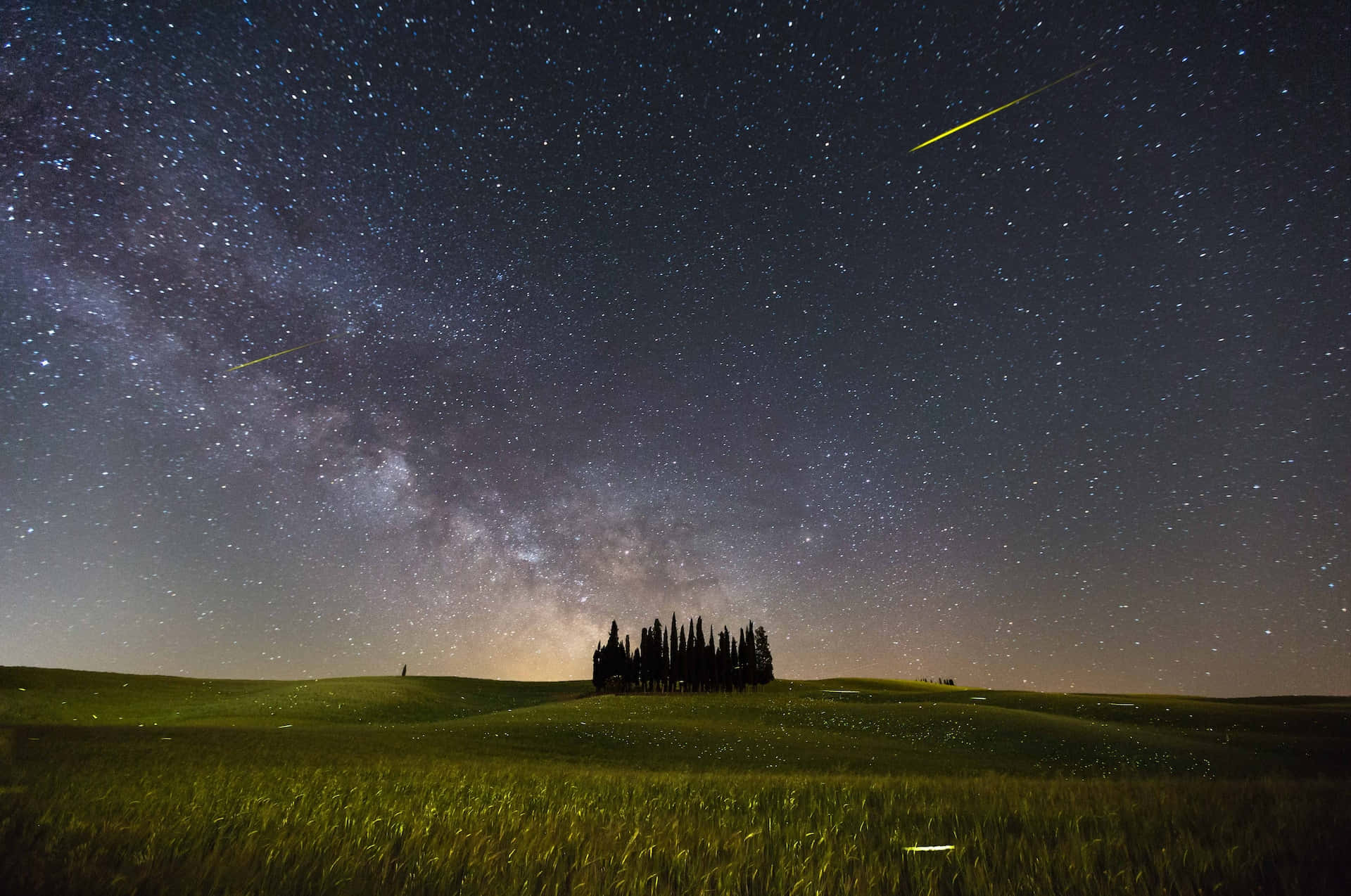 Stunning Comet Streaking Across The Night Sky Background