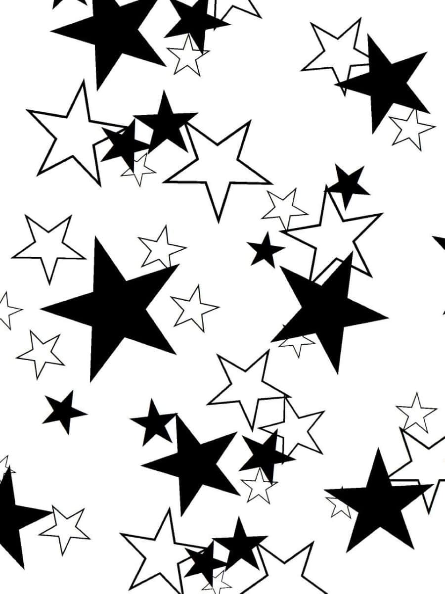 Stunning Contrast Of A Black And White Star Background