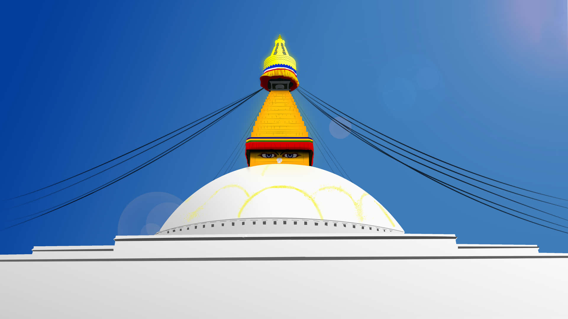 Stunning Digital Illustration Of Boudhanath Stupa Background