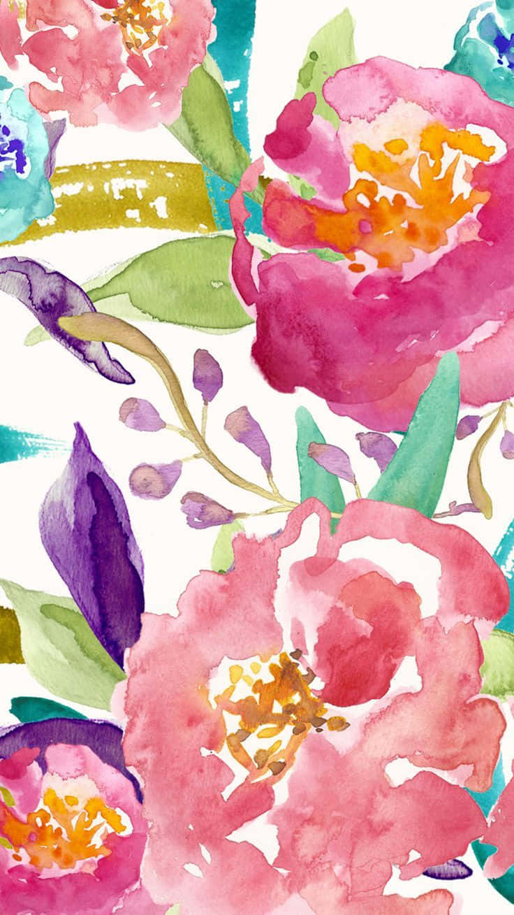 Stunning Display Of Colorful Flowers For Iphone Background