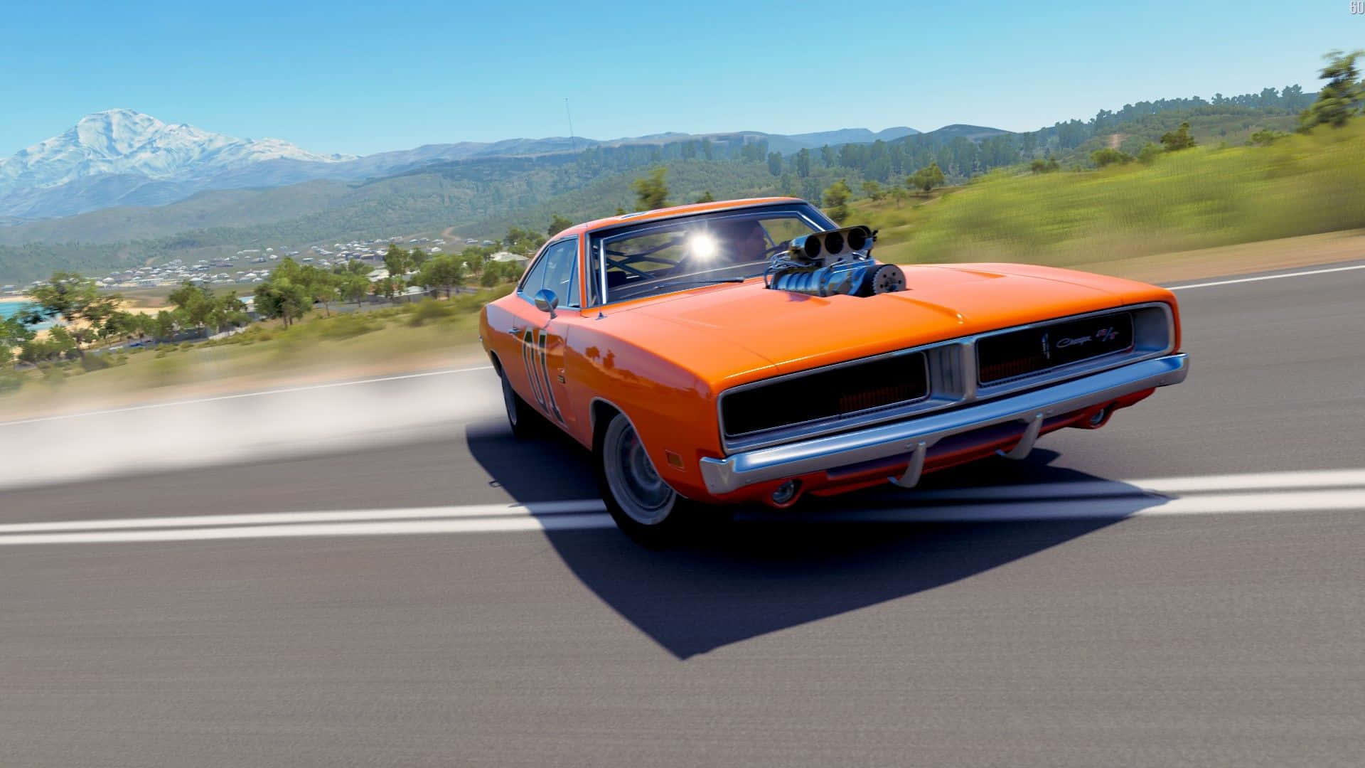 Stunning Dodge Charger In Motion Background