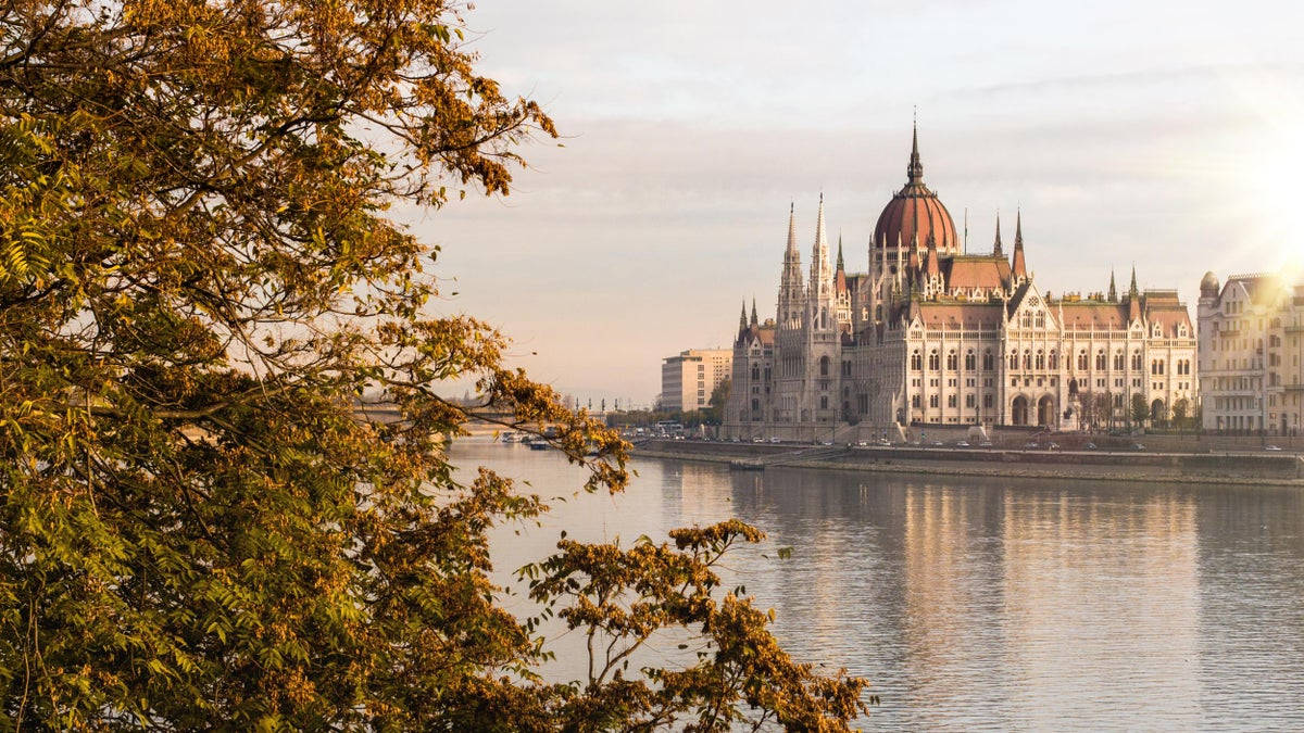 Stunning Dusk View Of The Hungarian Parliament Building, Budapest