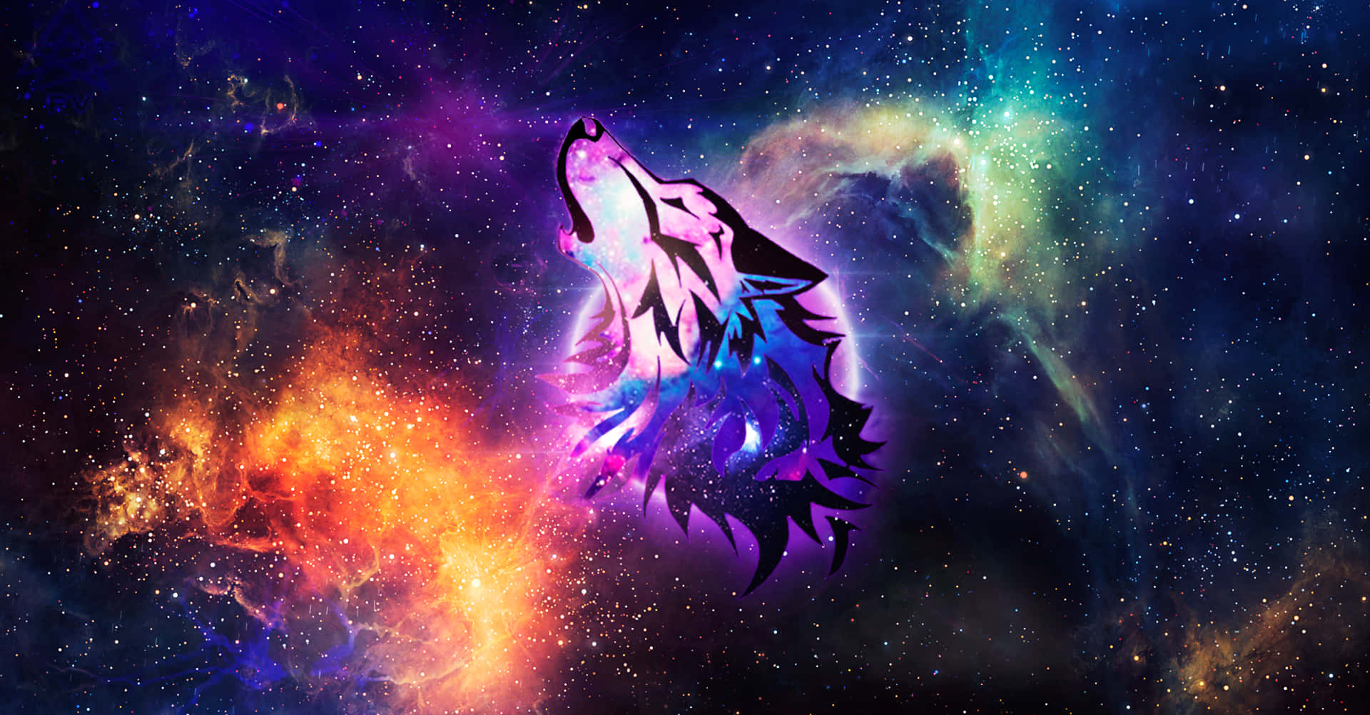 Stunning Galaxy Wolves Desktop Theme Background