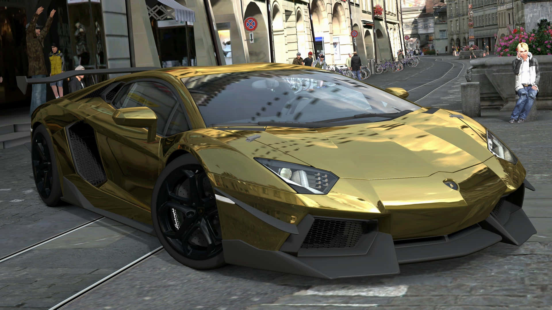 Stunning Gold Lamborghini Background