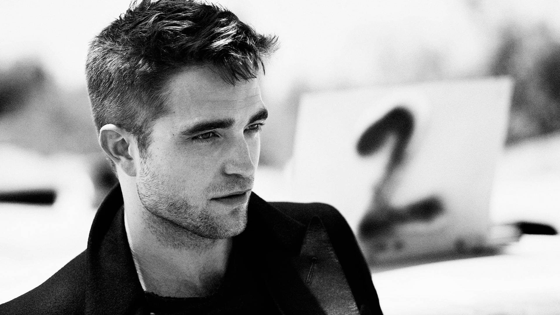 Stunning Greyscale Robert Pattinson Background