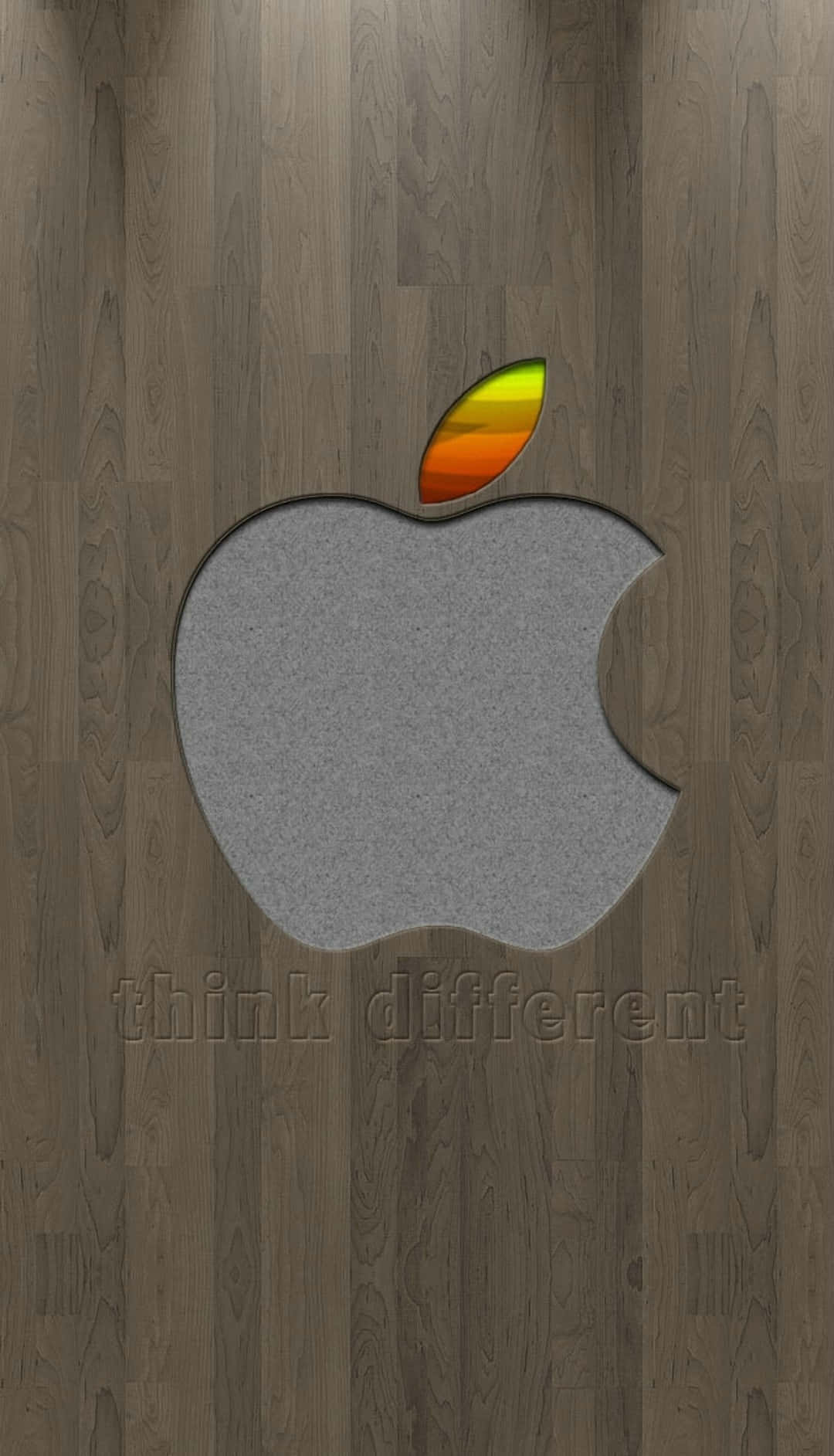 Stunning High-definition Apple Logo On A Sleek Grey Background For Iphone