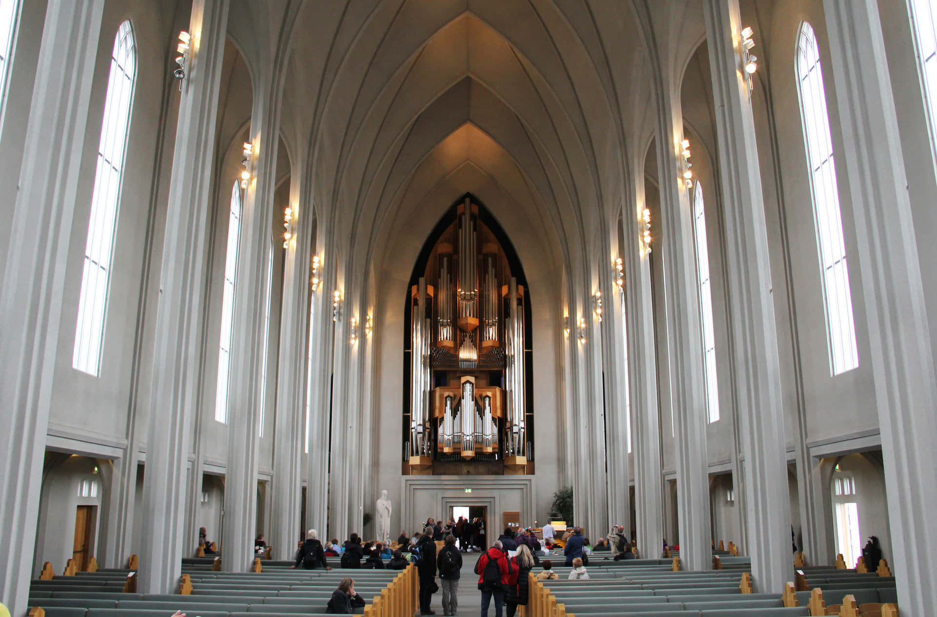Stunning Interior Of Hallgrimskirkja Church, Iceland Background