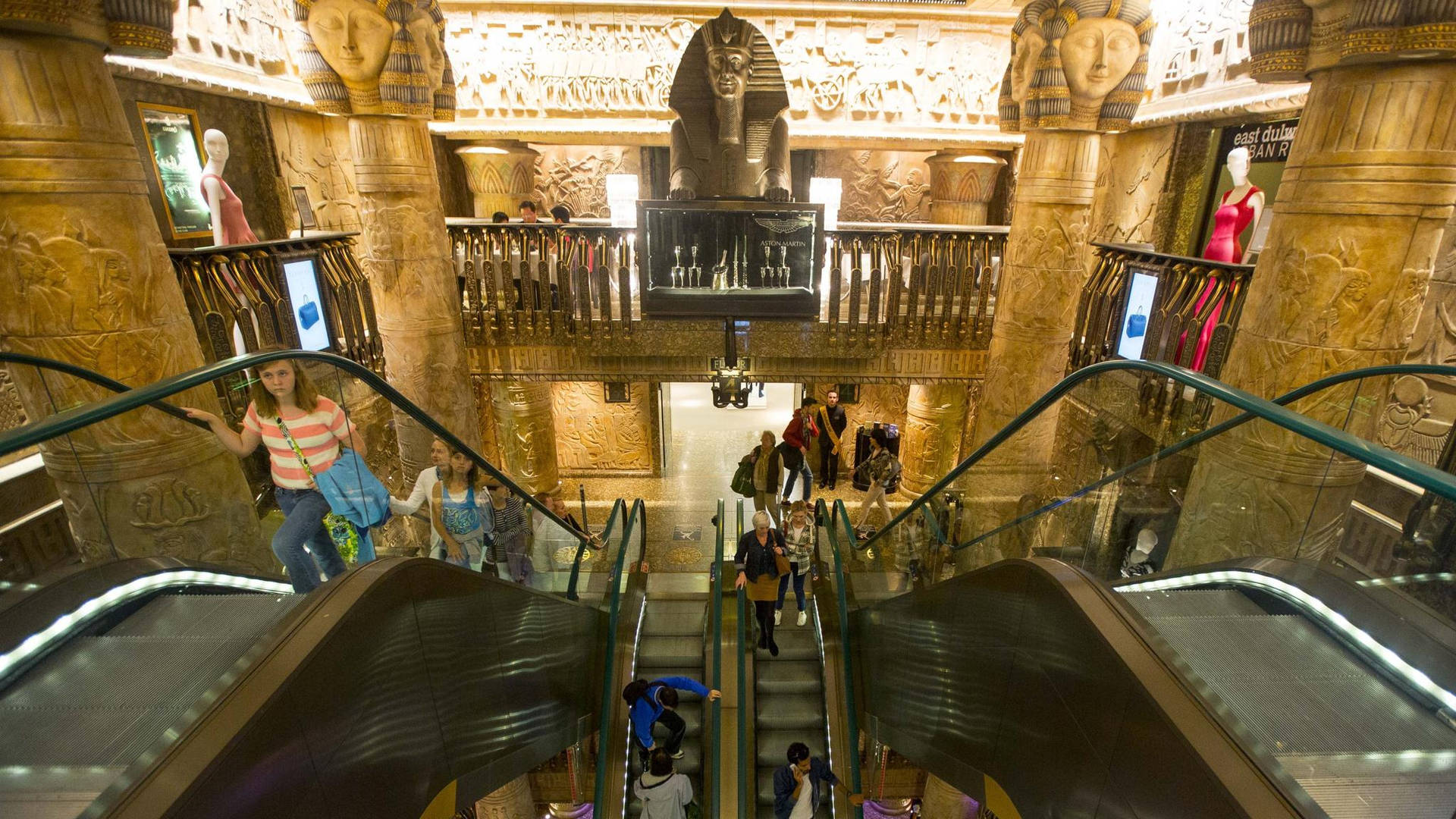 Stunning Interiors Of Harrods Iconic Escalator Background