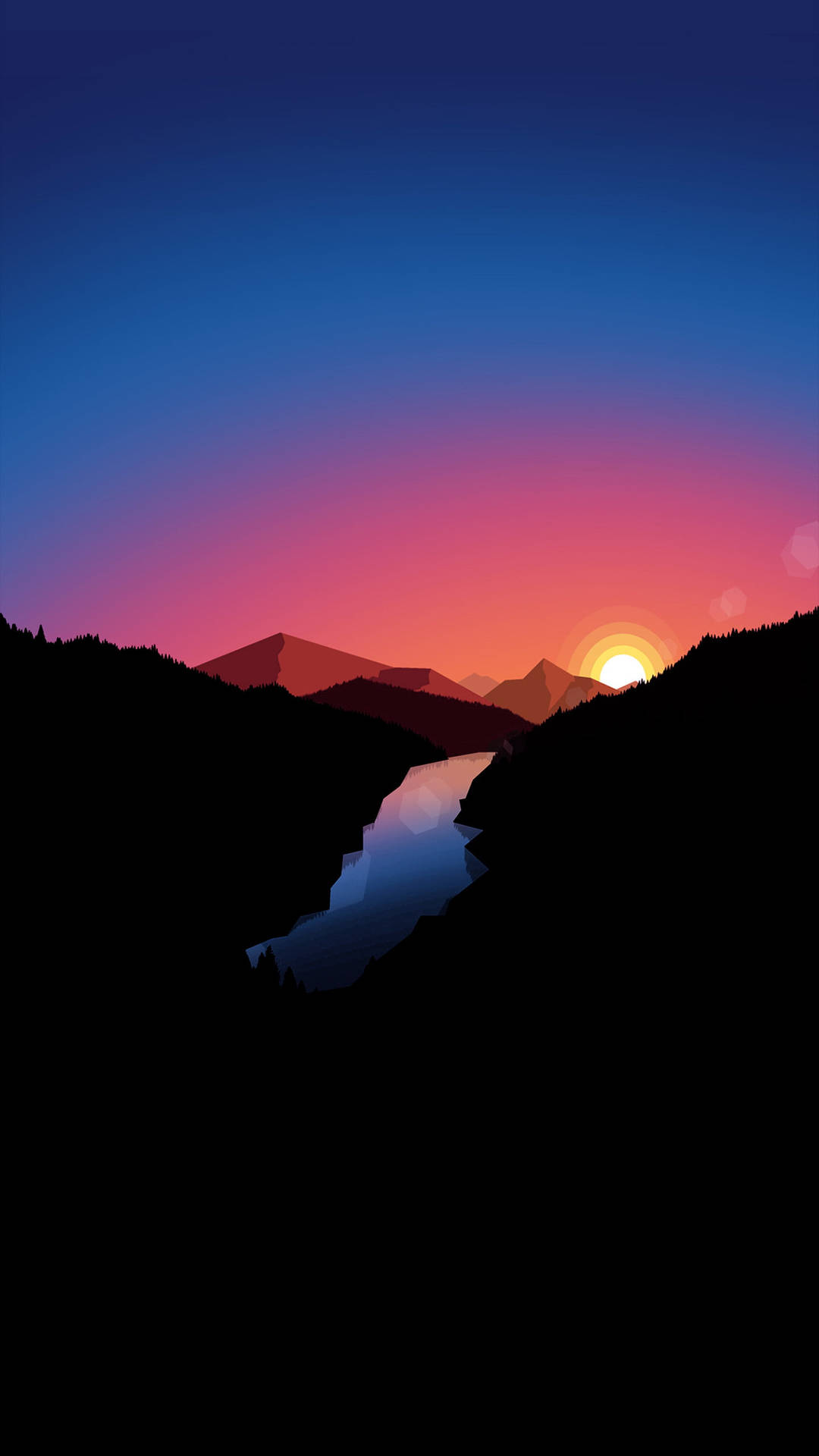 Stunning Landscape Captured On Oled Phone Screen Background