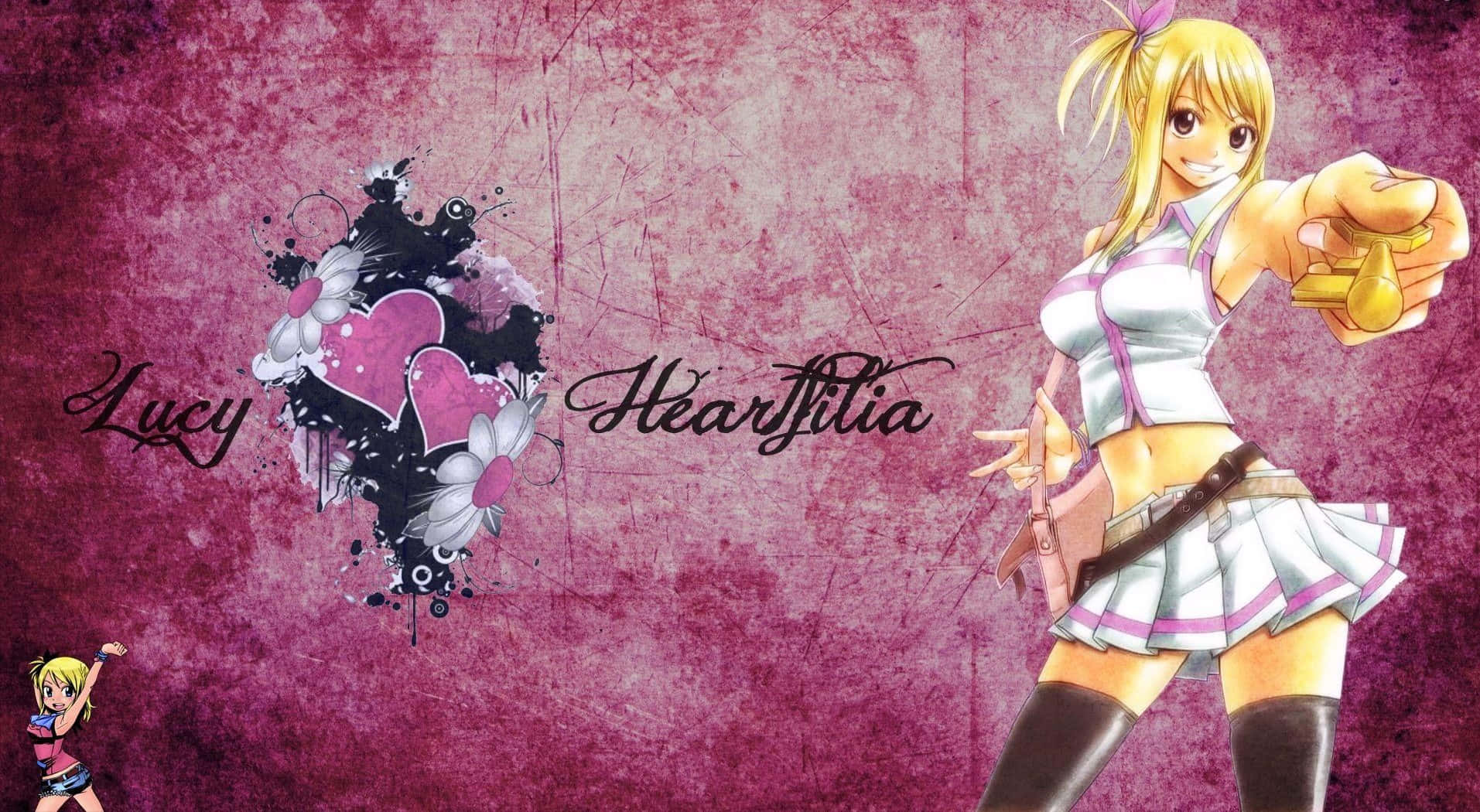 Stunning Lucy Heartfilia In Action Background