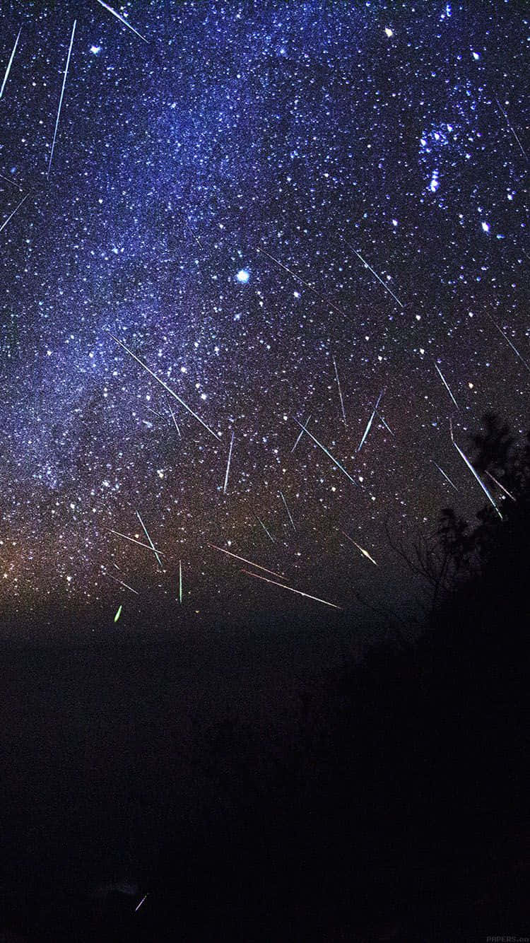 Stunning Meteor Shower In Night Sky