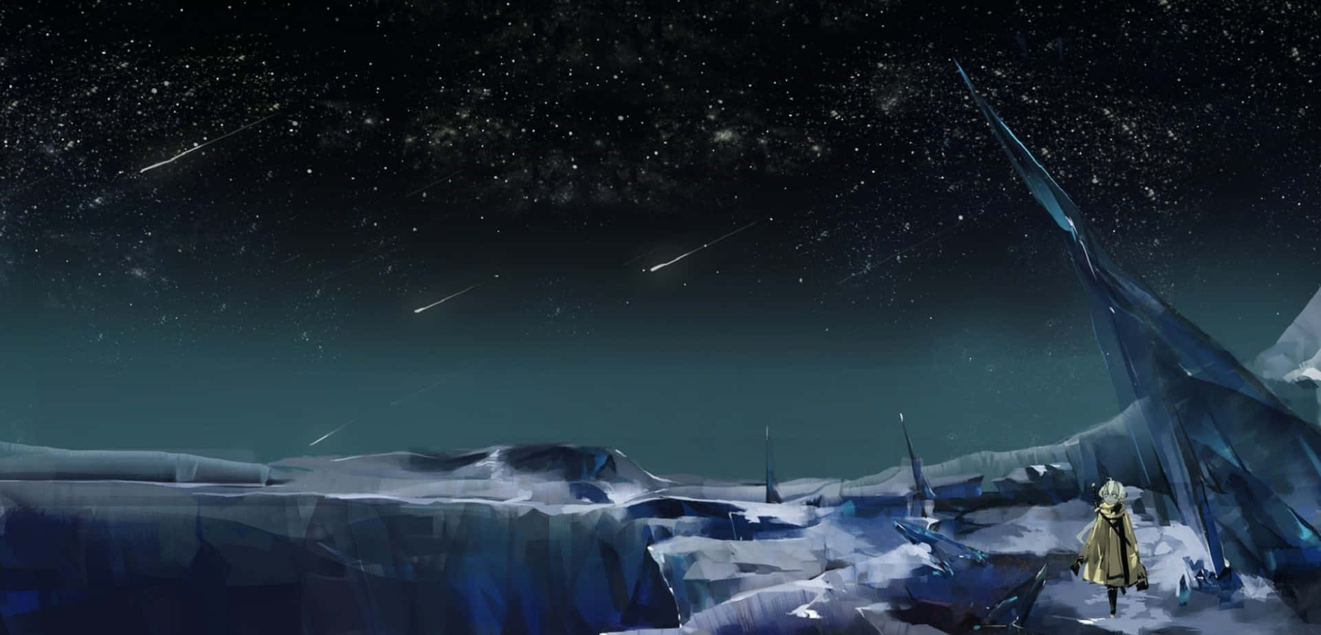 Stunning Meteor Shower In The Atmosphere Background