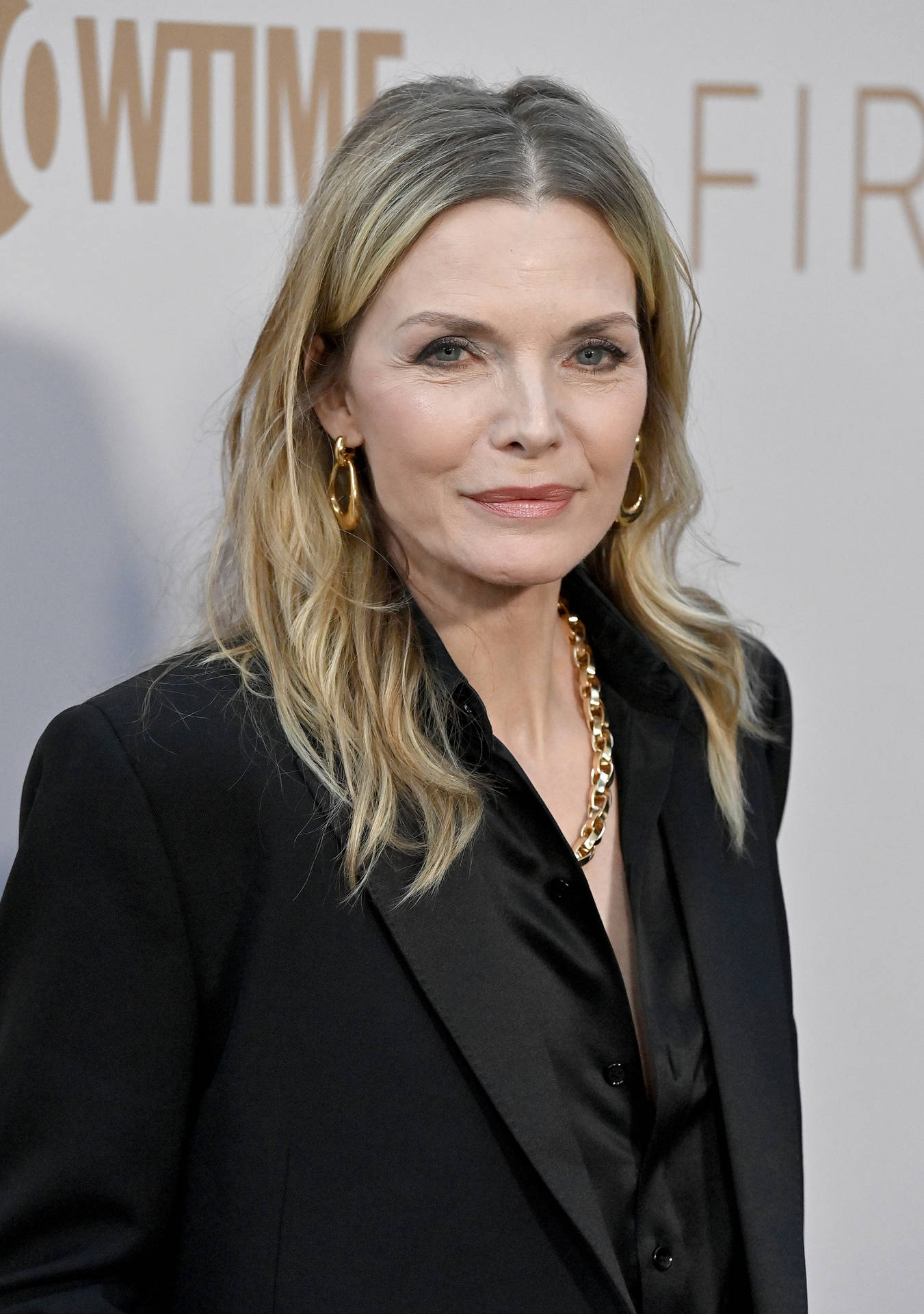 Stunning Michelle Pfeiffer In A Glamorous Pose Background