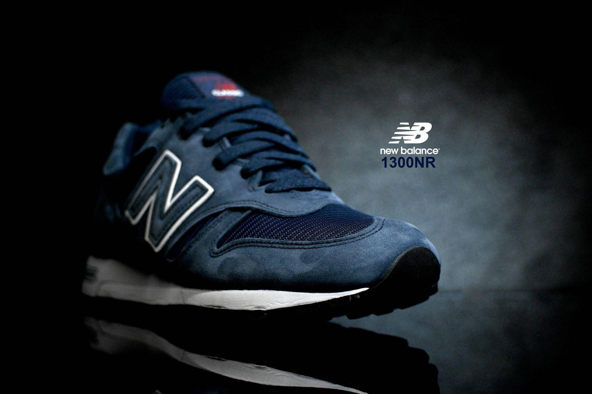 Stunning New Balance Dark Blue Shoes Background