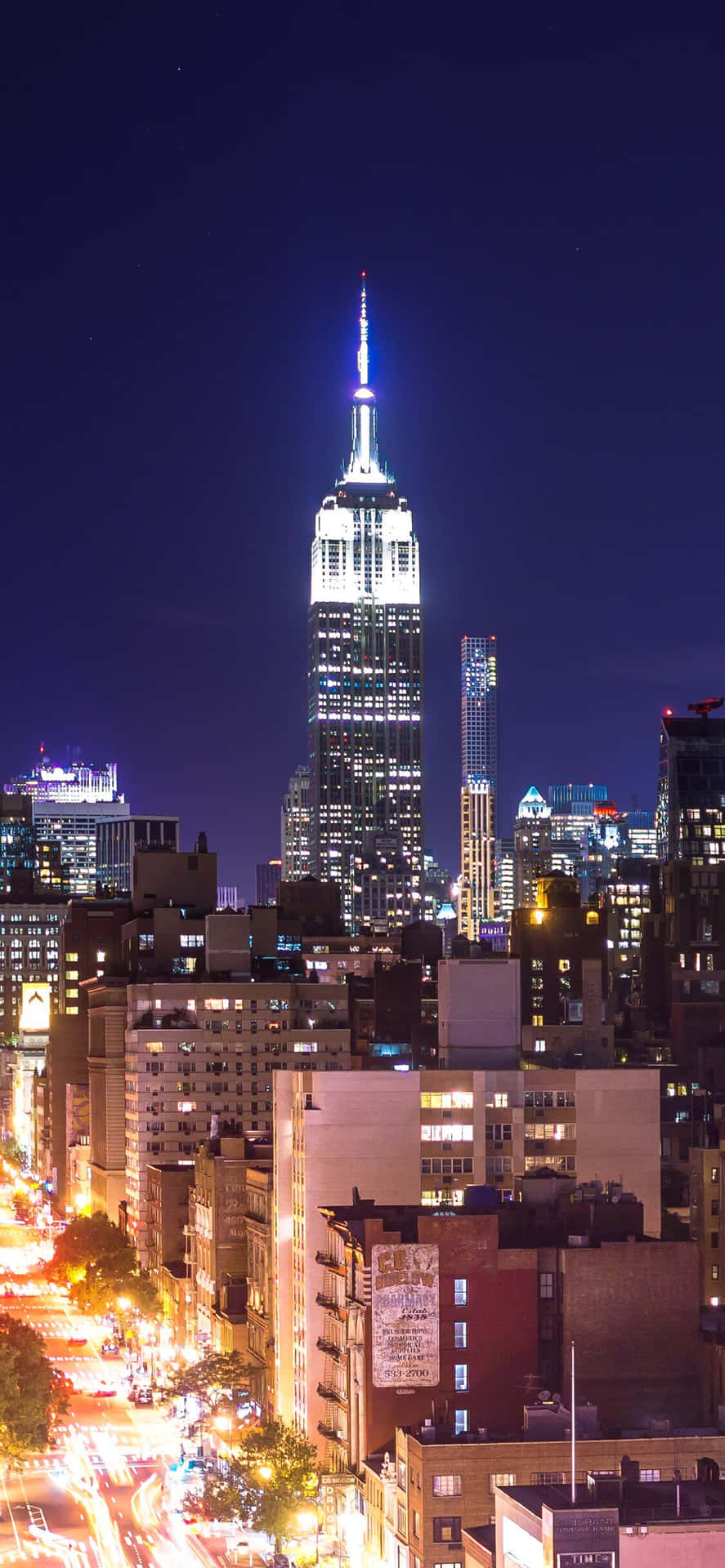 Stunning Night View Of New York City Background