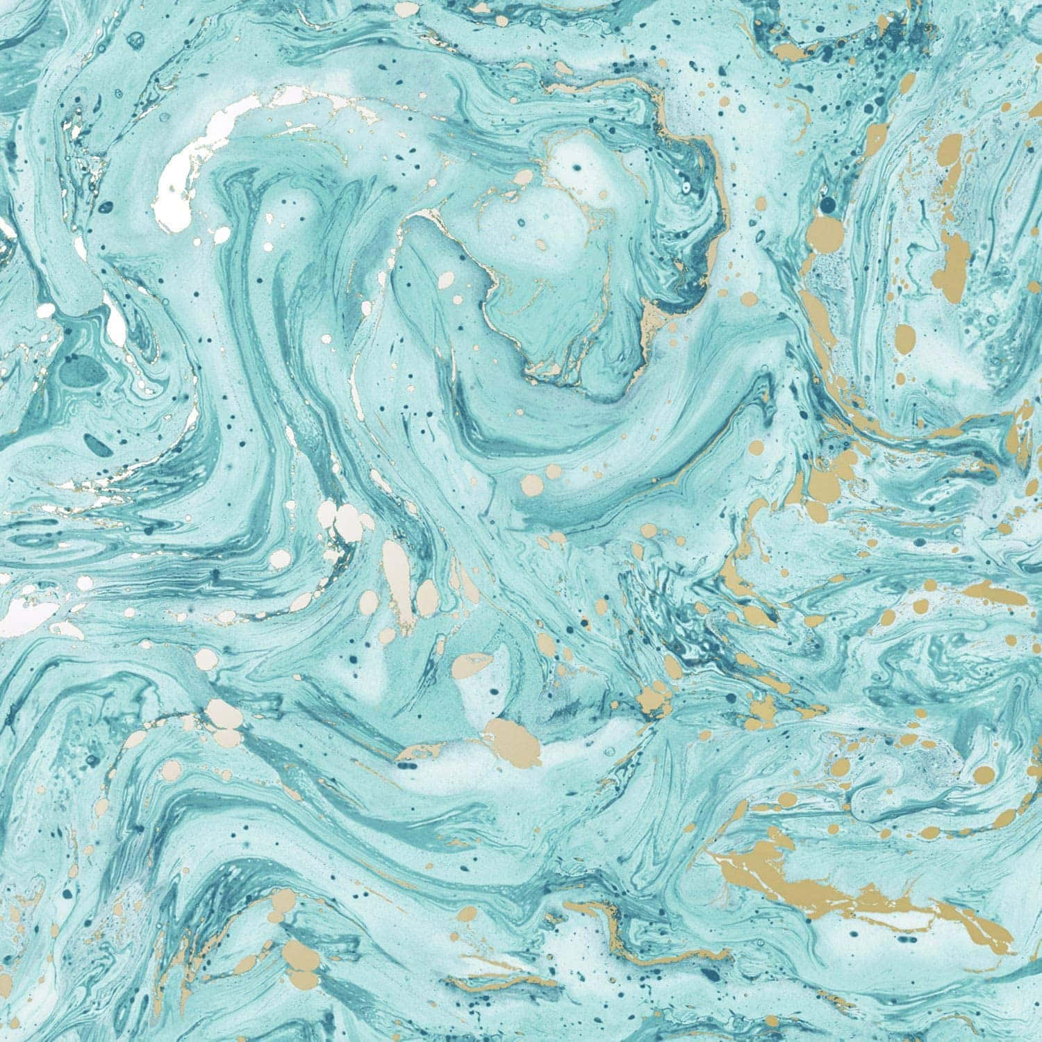 Stunning, Opulent Teal Marble Swirls Background