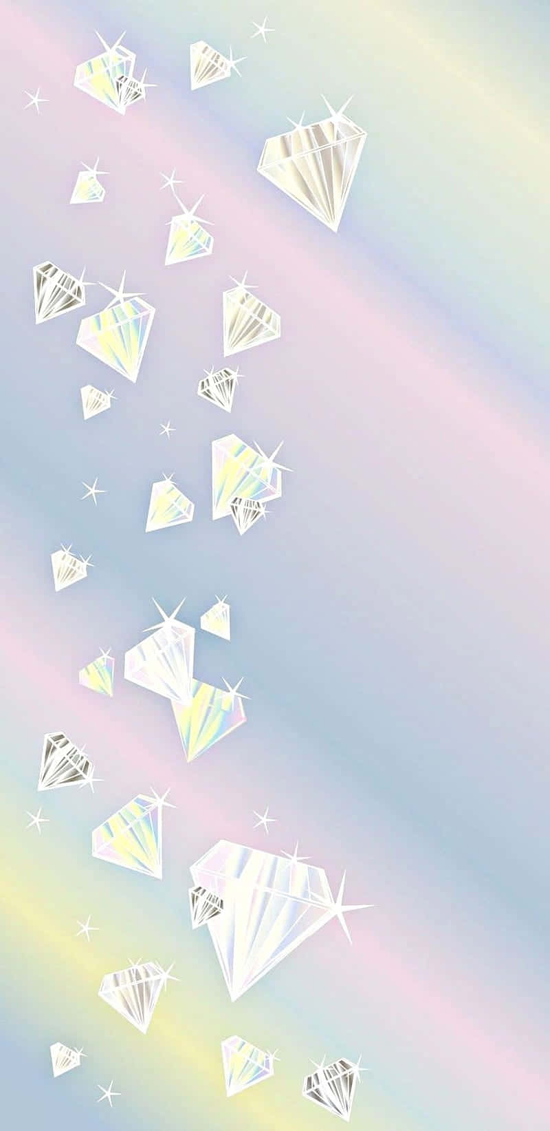 Stunning Pastel Crystal Glittering In The Starlight Background