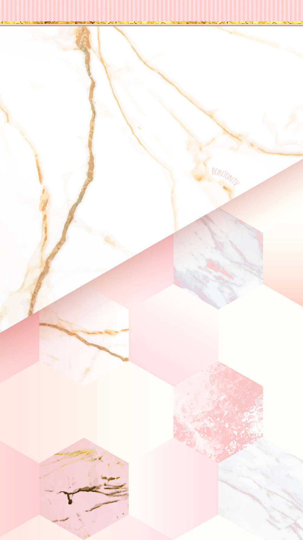 Stunning Pink Marble Texture With Embedded Hexagons