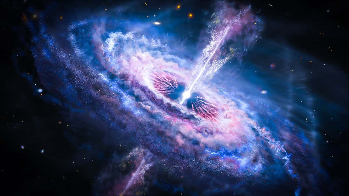 Stunning Quasar In Deep Space Background