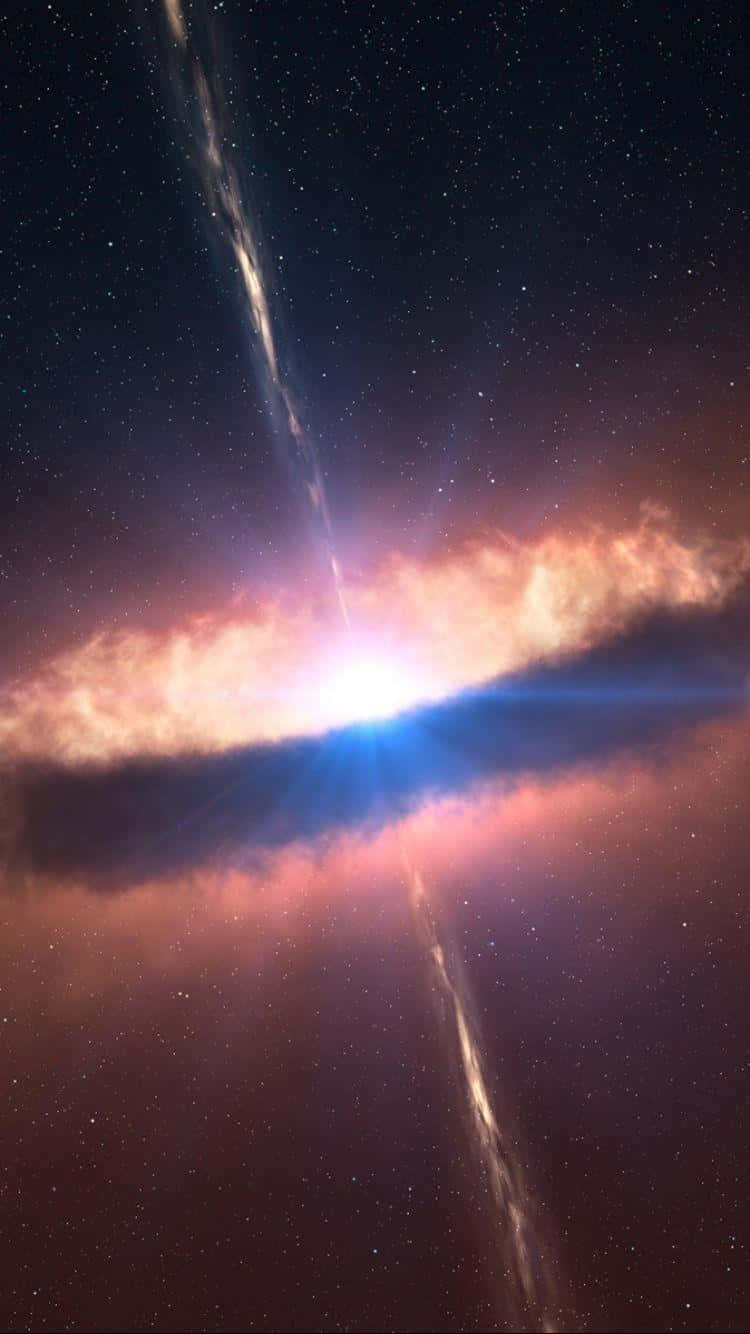 Stunning Quasar In Outer Space Background