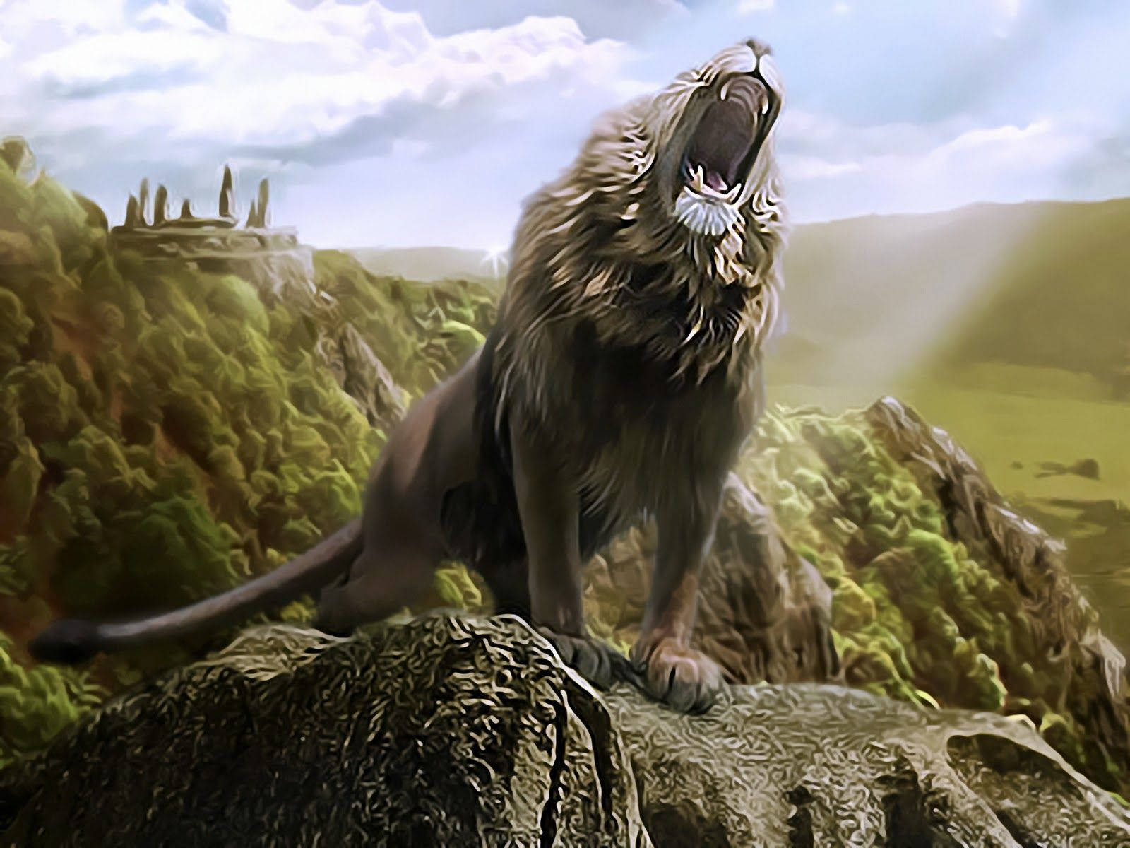 Stunning Scene In 3d Lion Exhibit Background