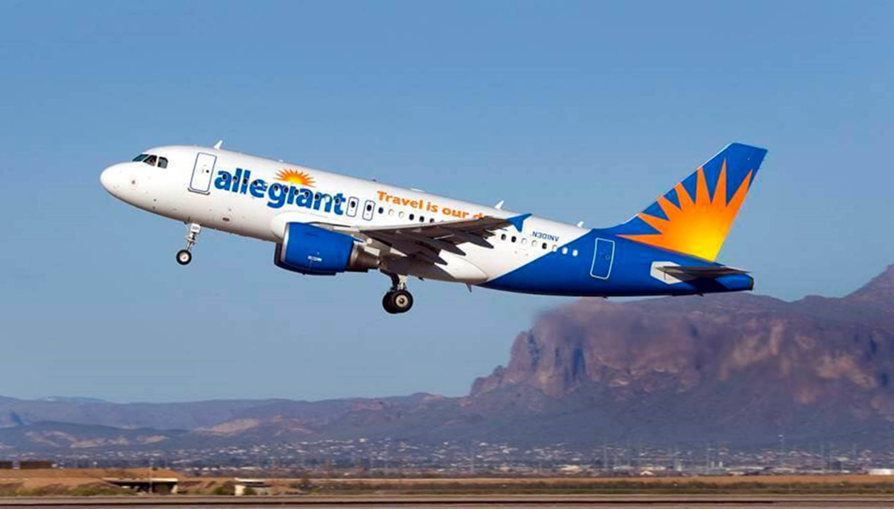 Stunning Shot Of Allegiant Air In Mid-flight Background