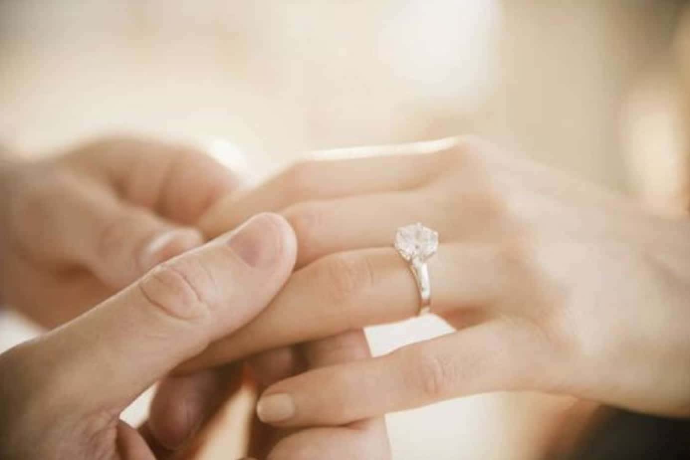 Stunning Silver Diamond Engagement Ring Background