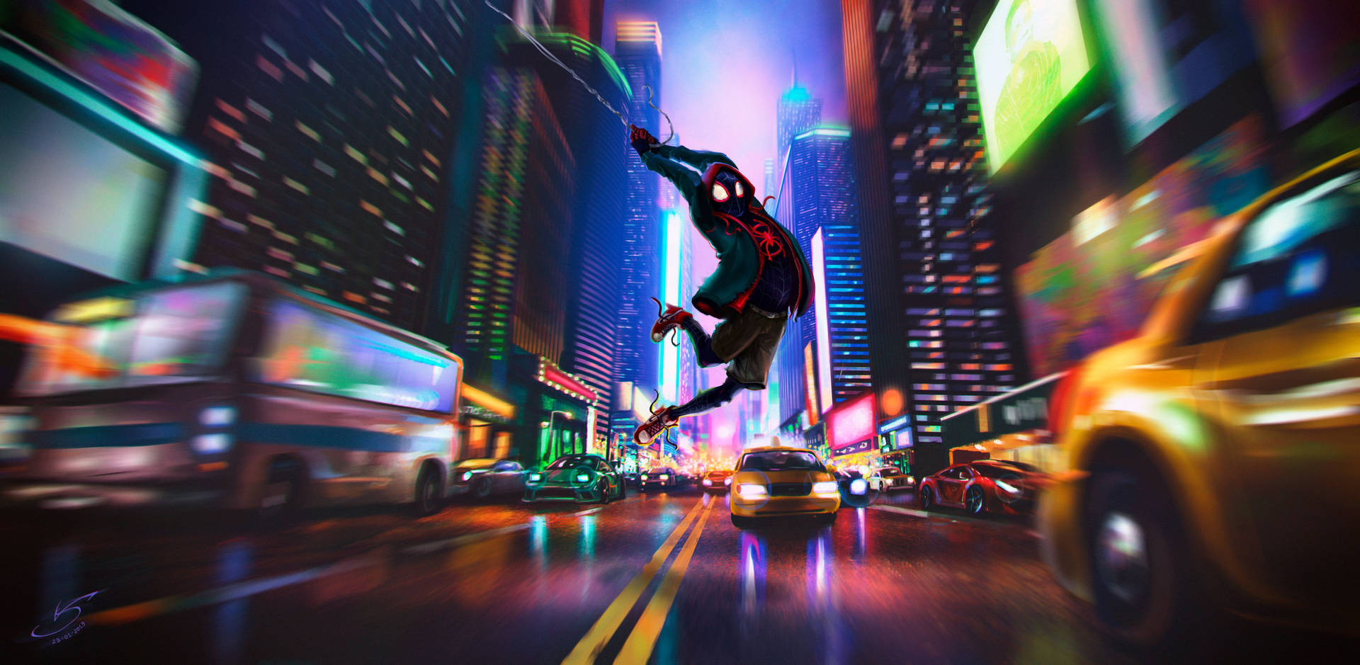 Stunning Spider Man Into The Spider Verse Poster Background