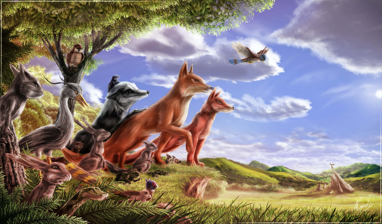 Stunning The Animals Of Farthing Wood Painting Background