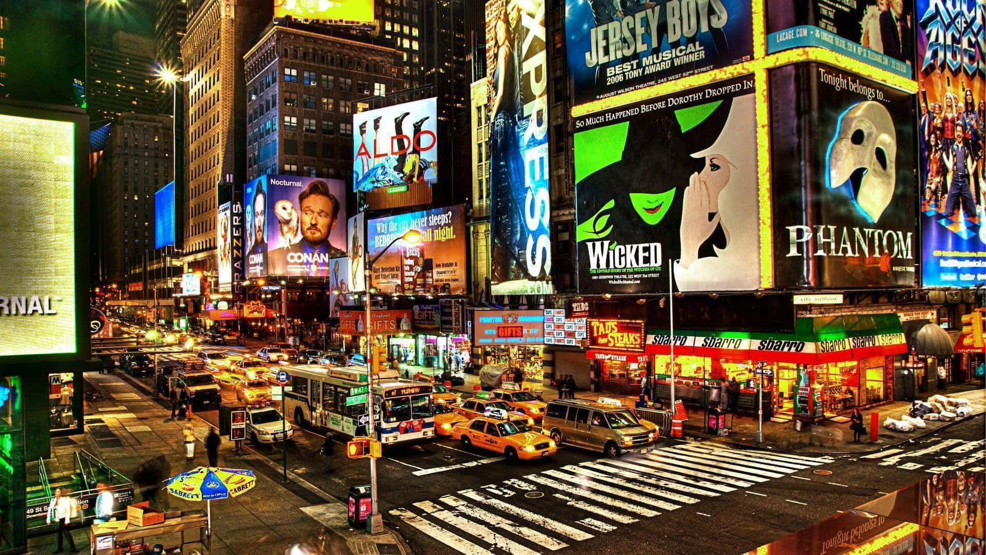 Stunning Time Square New York City Laptop Background