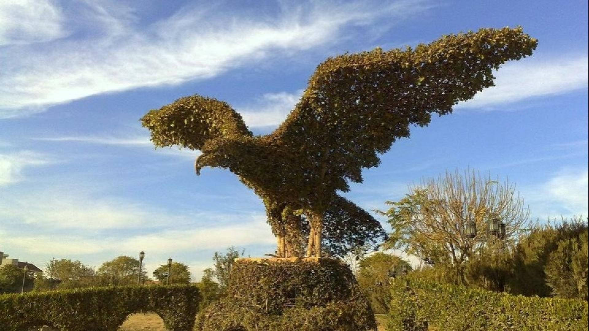 Stunning Topiary Eagle At Minare Park, Iraq Background