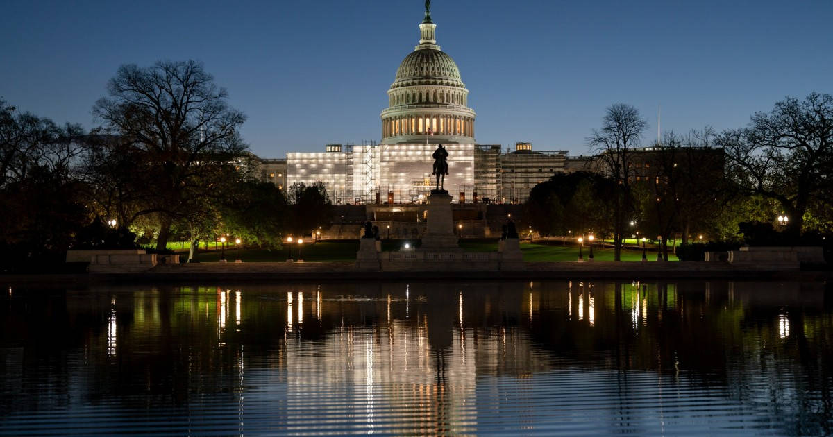 Stunning View Of Capitol Hill At Sunset Background