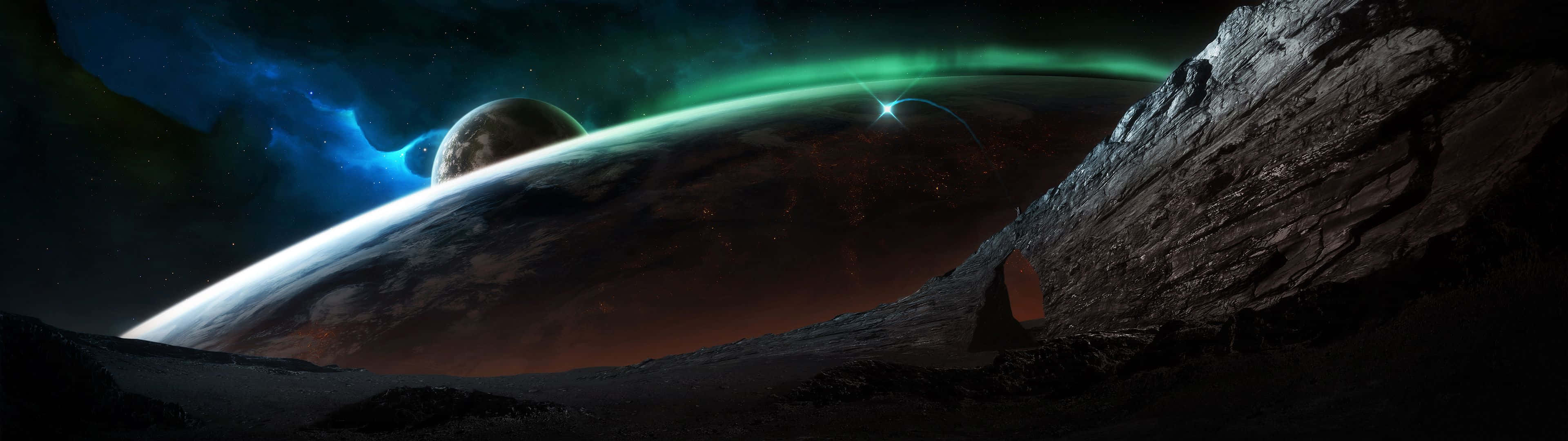Stunning View Of Outer Space At Night.