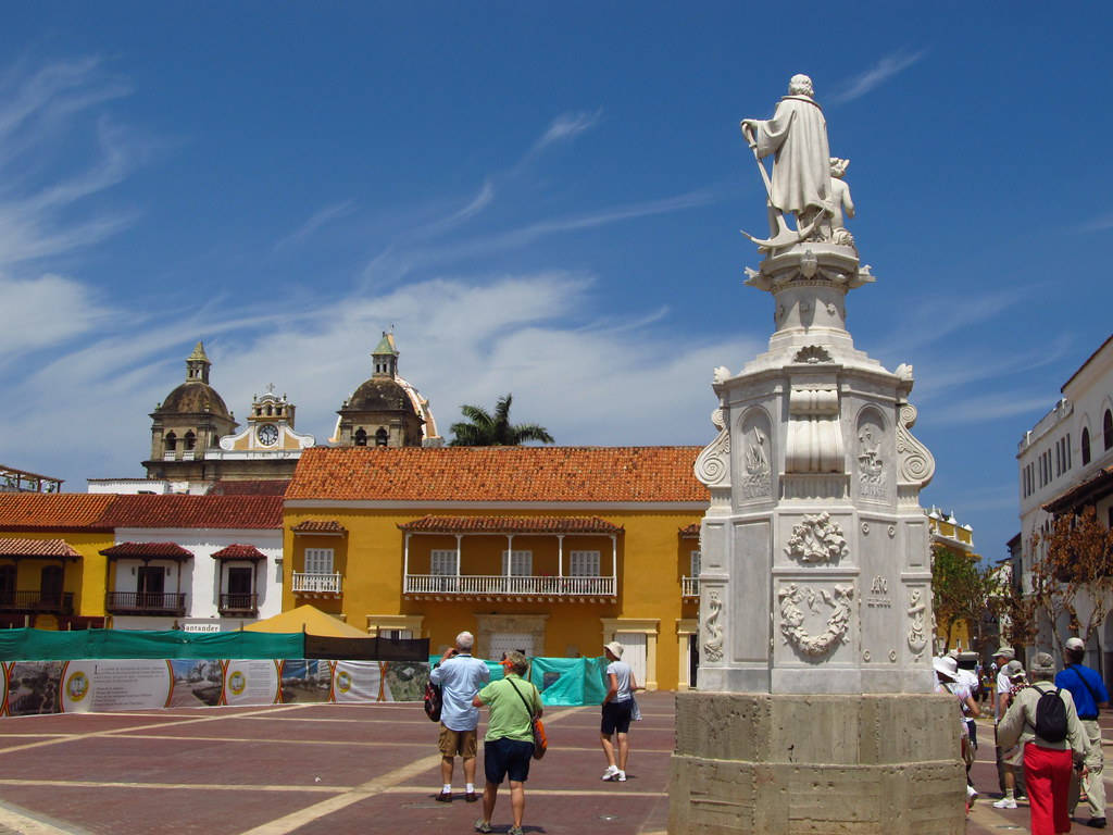 Stunning View Of Plaza De La Aduana In Cartagena