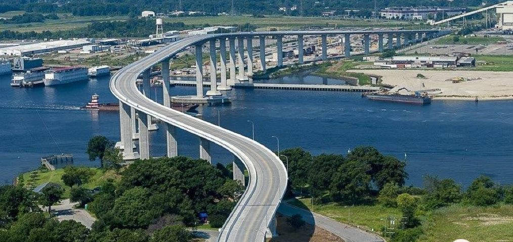Stunning View Of South Norfolk Jordan Bridge, Chesapeake Background