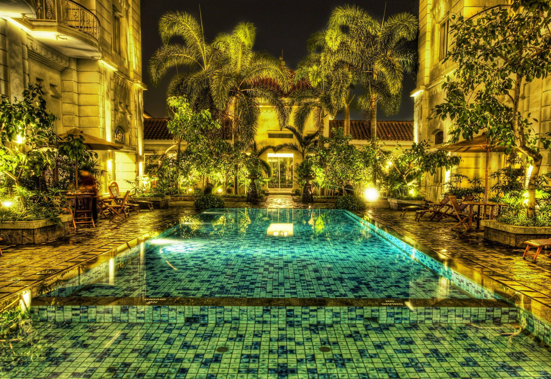 Stunning View Of The Grand Pool In Jakarta, Indonesia. Background