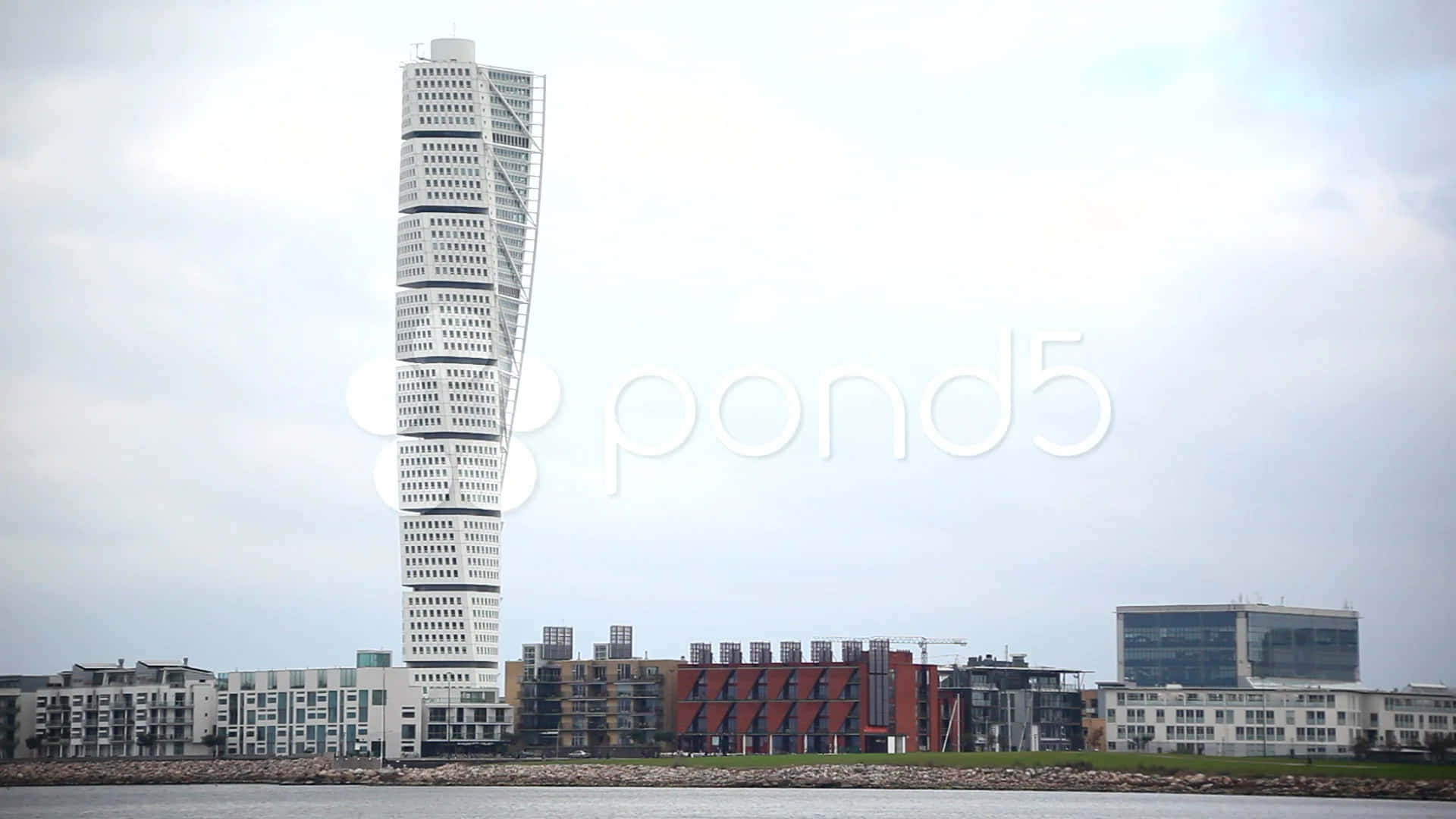 Stunning View Of The Turning Torso Skyscraper In Malmö, Sweden Background