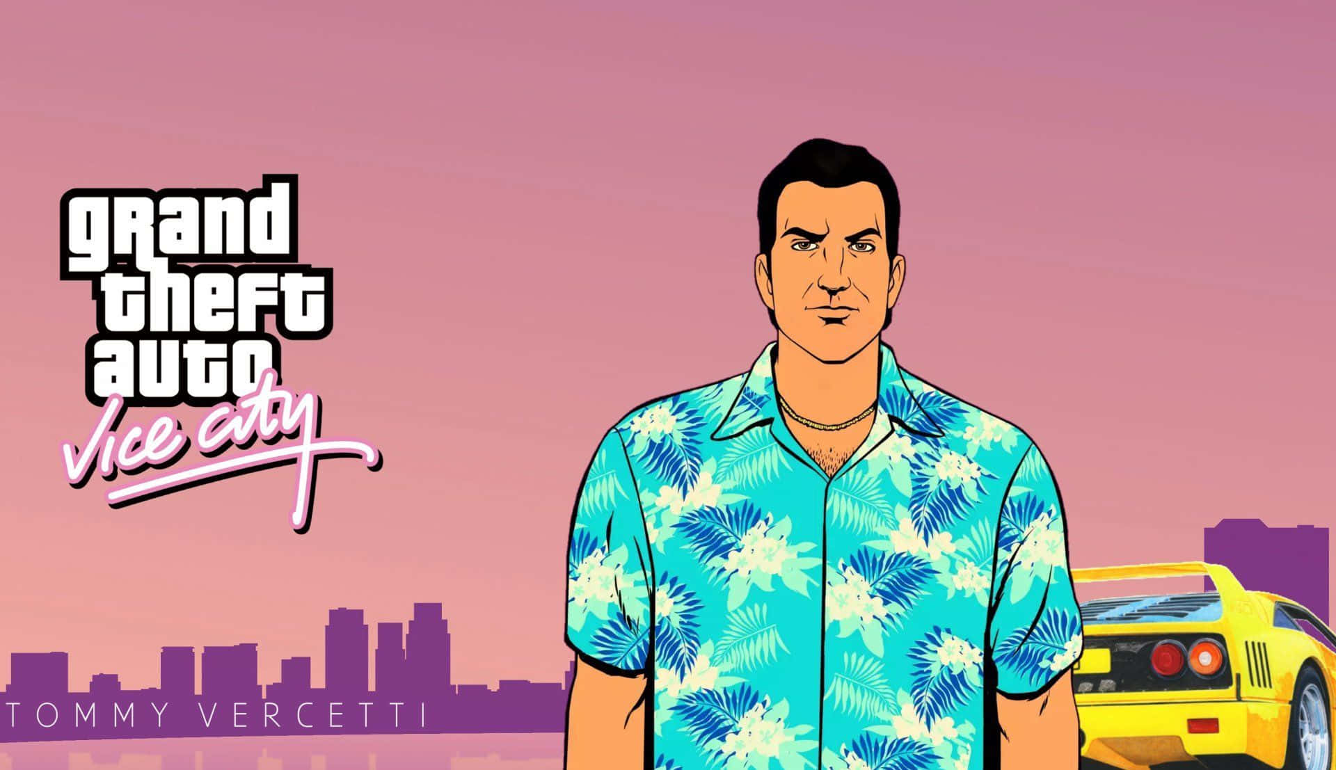 Stunning Views While Cruising In Vice City Background