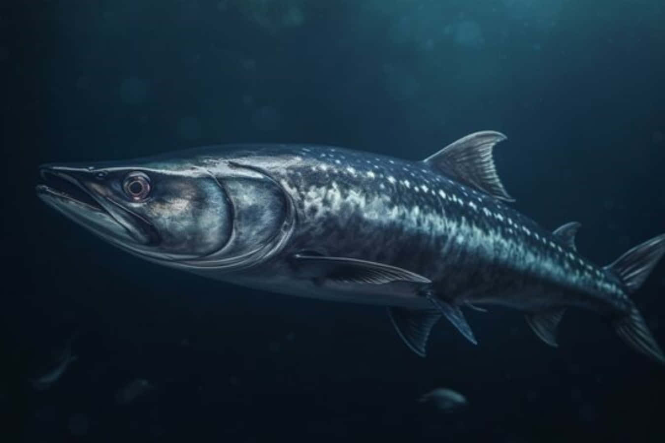 Stunning Wahoo Leaping Out Of The Ocean Background