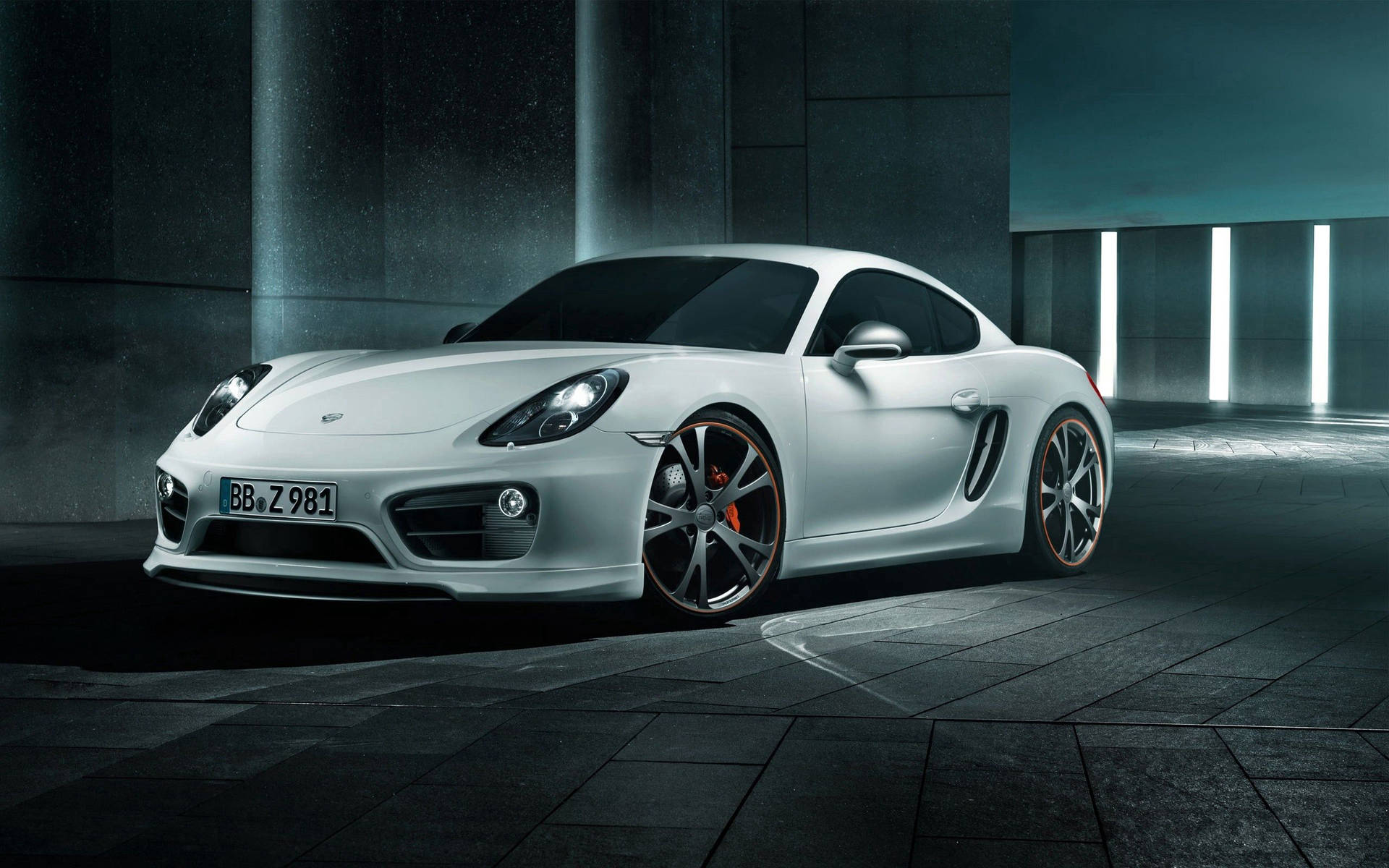 Stunning White Porsche Cayman S Background