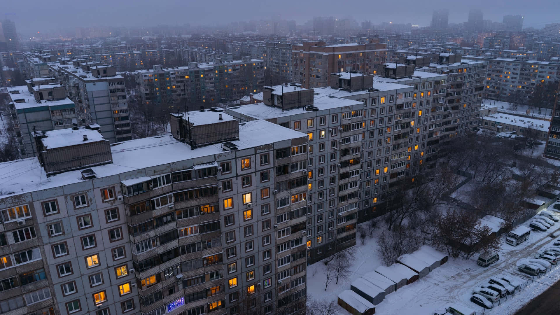Stunning Winter Wonderland In Moscow, Russia Background