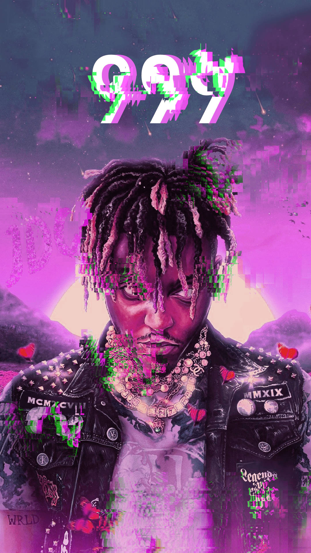 Stunning Xxxtentacion Juice Wrld Glitch Art Background