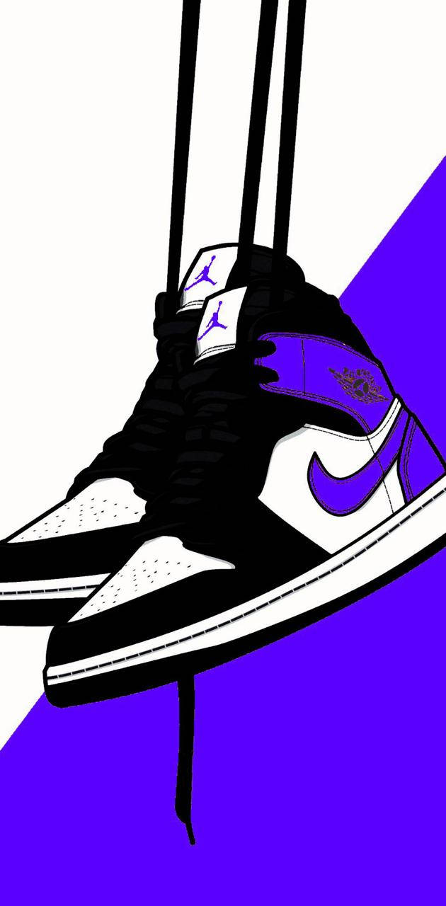 Style In Action With Purple Jordan Background