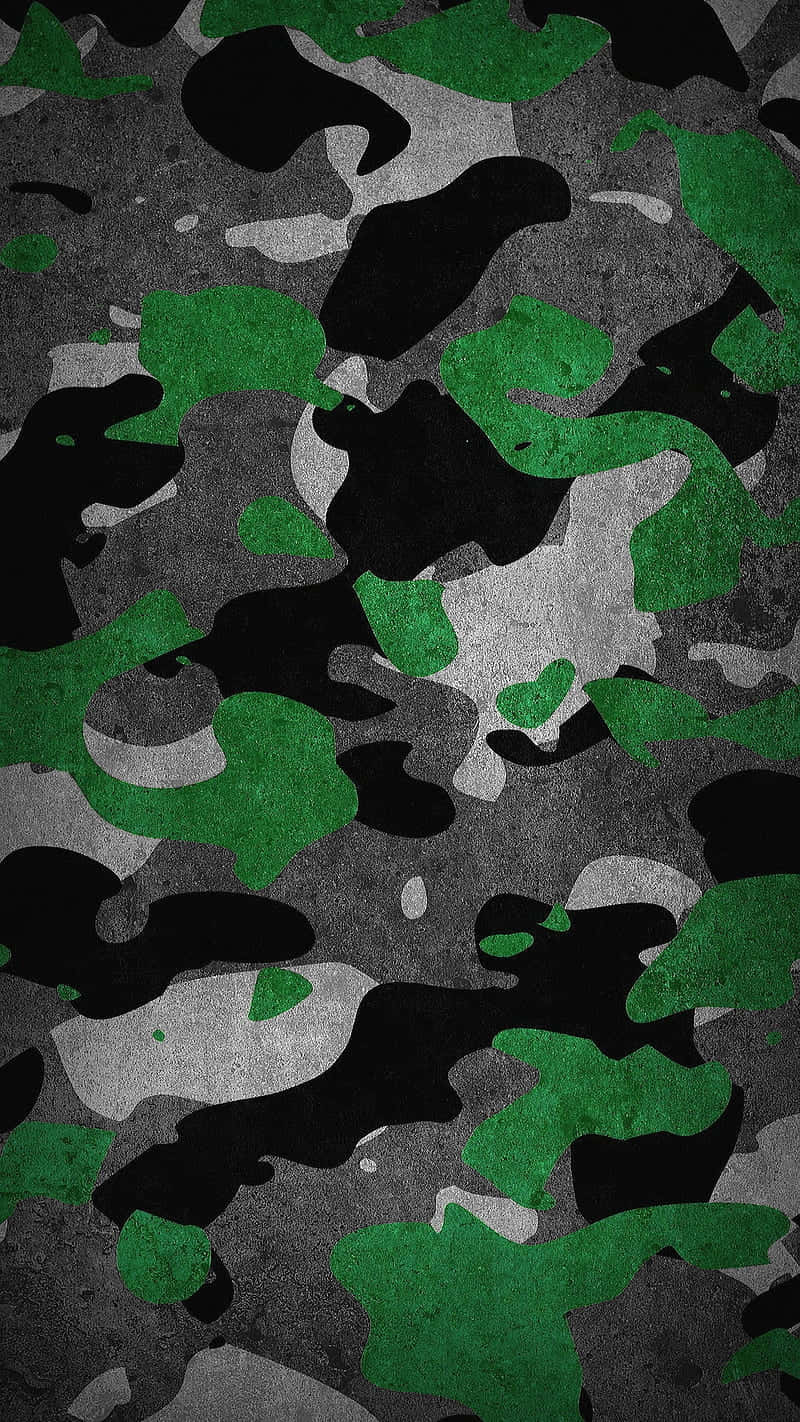 Stylish And Durable - Make A Statement With The Green Camo Look Background