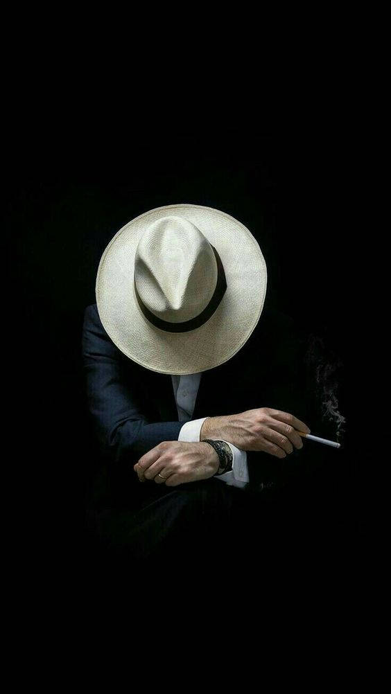 Stylish Bad Boy With White Hat Background
