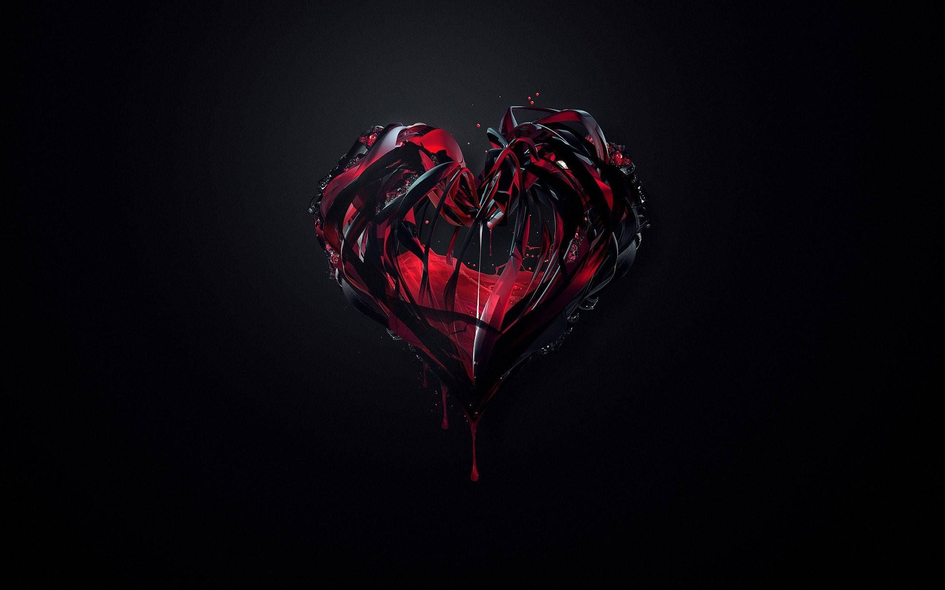 Stylish Black Red Heart